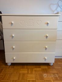 Fasciatoio trasformabile in cassettiera