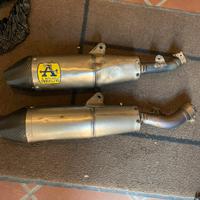 Doppio scarico in carbonio e titanio per crf 450