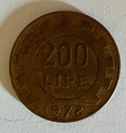 moneta da 200 lire del 1978