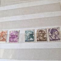5 francobolli vintage italiani 