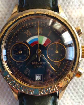 Cronografo Meccanico Poljot Moscow Rome 1992 Nero