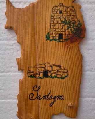 targa in legno appendi presine Sardegna