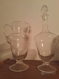 Decanter primi '900, vino e acqua