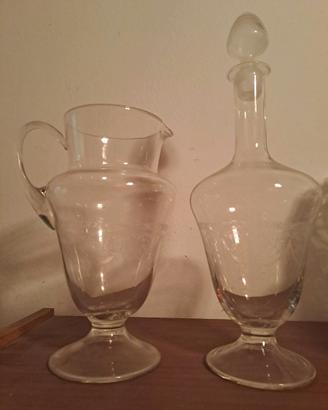 Decanter primi '900, vino e acqua