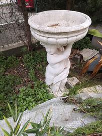 Fontanella/Porta Vaso da giardino in pietra