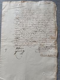 ANTICO DOCUMENTO NOTARILE - DISPUTA- GRANADA 1557