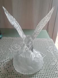 Aquila scultura in vetro di cristallo da tavolo