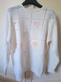 Maglione di cotone traforato donna taglia 42