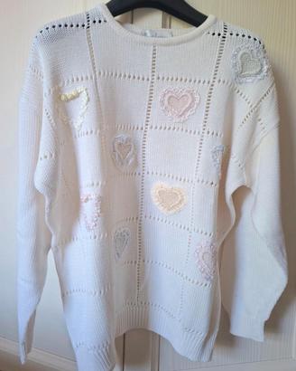 Maglione di cotone traforato donna taglia 42