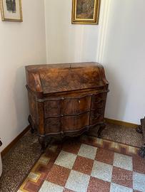 Scrivania secretaire e libreria in radica