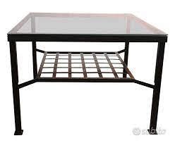 Tavolino vintage Ikea Granas in vetro e ferro