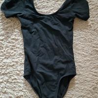 Body nero a maniche corte danza classica