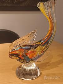 Scultura pesce in vetro di Murano 