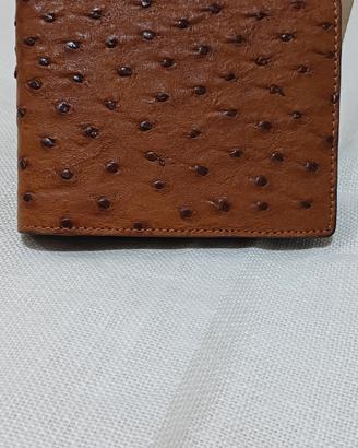portafoglio uomo autentica pelle struzzo vintage