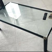 Tavolino basso vintage c/cristallo 109x54xh37