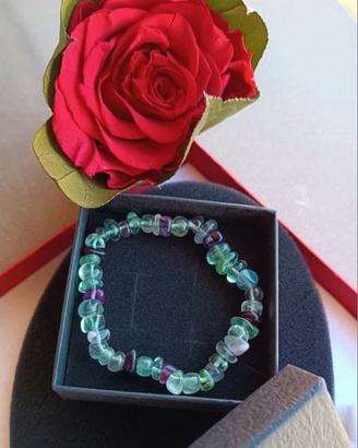 Nuovo - Braccialetto di Fluorite arcobaleno
