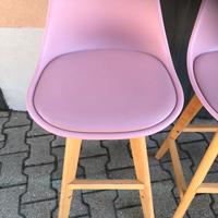 Sgabelli similpelle rosa antico