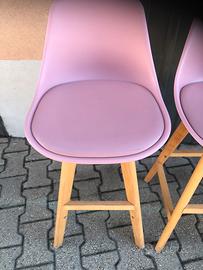 Sgabelli similpelle rosa antico