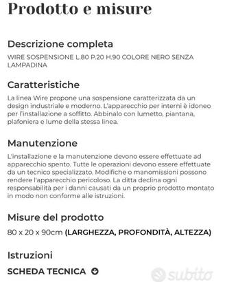 Lampadario sospeso a 4