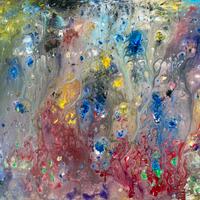 Arte, quadro in tela. Dipinto colorato acrilico.