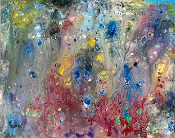 Arte, quadro in tela. Dipinto colorato acrilico.