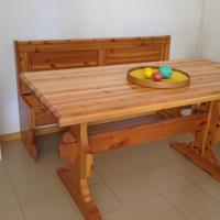 Tavolo + 2 Panche in legno massello