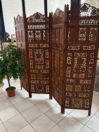 PARAVENTO in LEGNO INTAGLIATO