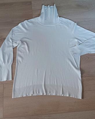 maglione dolcevita bianco taglia forte