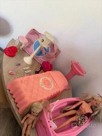 Lotto Barbie Mattel con Bambola, Letto e Accessori