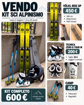 Sci Alpinismo VOLKL Scarponi TECNICA Bastoncini