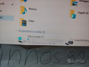PC Computer Fisso Windows 10 Pro 1TB 4GB + Monitor