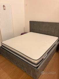 Letto matrimoniale contenitore e materasso