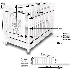 Lettino neonato/ lettino bambino colore bianco 