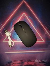 Mouse wireless RGB ergonomico ricaricabile Type-C 