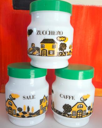 3 contenitori vintage Sale Zucchero Caffè 