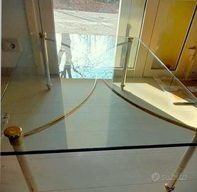 Tavolino ditta Cantori orig. anni '80 vetro/ottone