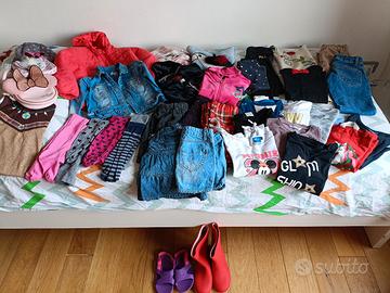 blocco 50 pezzi abbigliamento bimba 4-6 anni