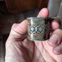 coppia porta tovaglioli argento 800 vintage 