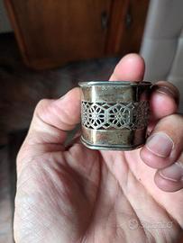 coppia porta tovaglioli argento 800 vintage 