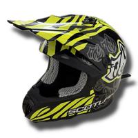 Casco Motocross Scotland Nero/Giallo-Fluo