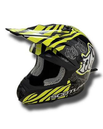 Casco Motocross Scotland Nero/Giallo-Fluo