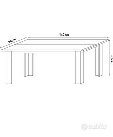 Tavolo color Quercia 