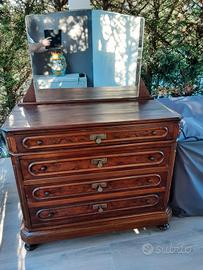 Como' cassettone antico in noce e radica