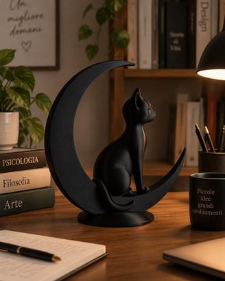 statua gatto nella luna