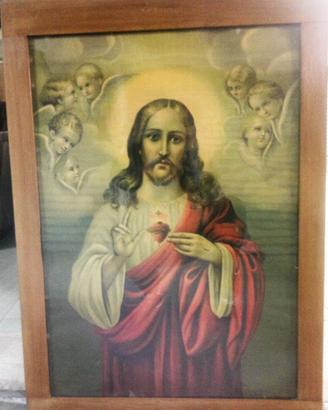 Quadro stampa antico anni 40/50 con icona