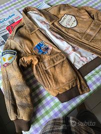giubbotto stile aeronautica vera pelle primo fiore