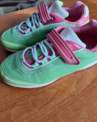 Scarpe sportive/sneakers ortopediche verdi fucsia