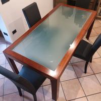 Tavolo da pranzo ciliegio 180x90 + 6 sedie