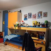 Armadio ponte con 2 letti