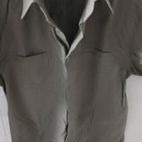 Camicia uomo manica corta t-shirt colore verde mil